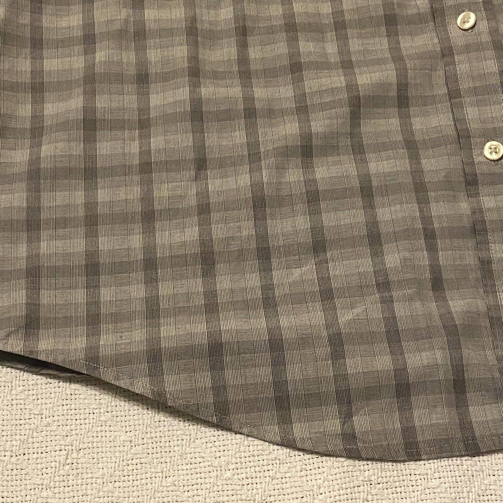 Dockers Stain Defender Gray Plaid Button Down Men’s Shirt Size XL Preppy - Picture 6 of 16
